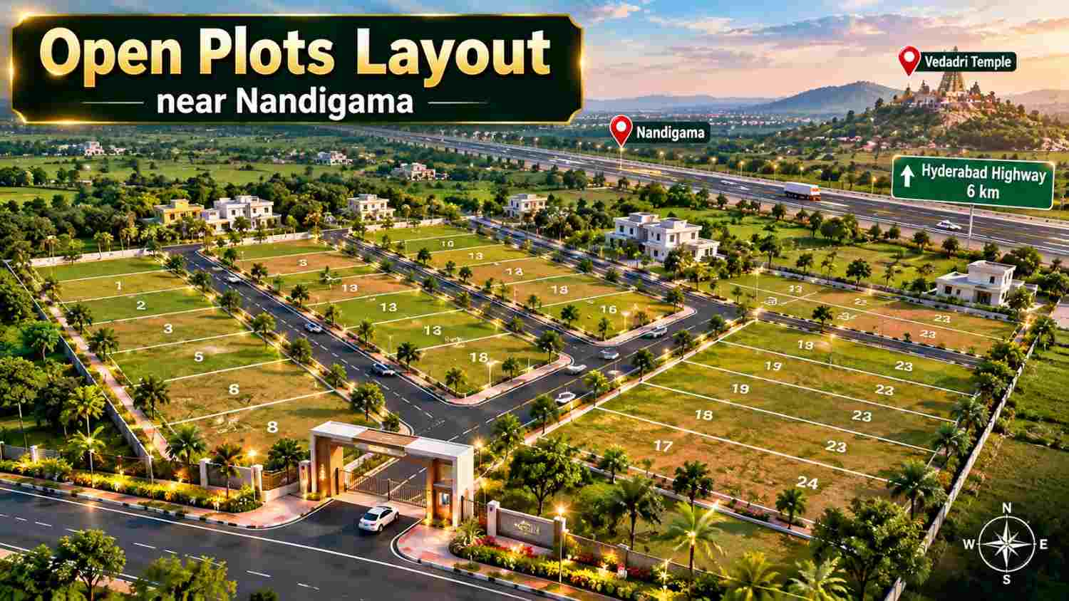 Open plots layout near Nandigama