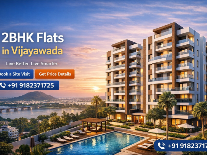 "2BHK flats in Vijayawada by Real Home Projects exterior view"