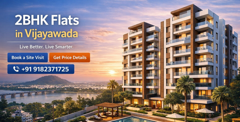 "2BHK flats in Vijayawada by Real Home Projects exterior view"